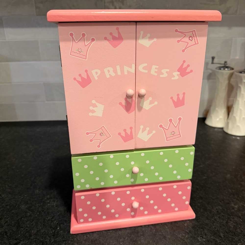 Y2K Princess Drawer Girl’s Wood Jewelry Box
